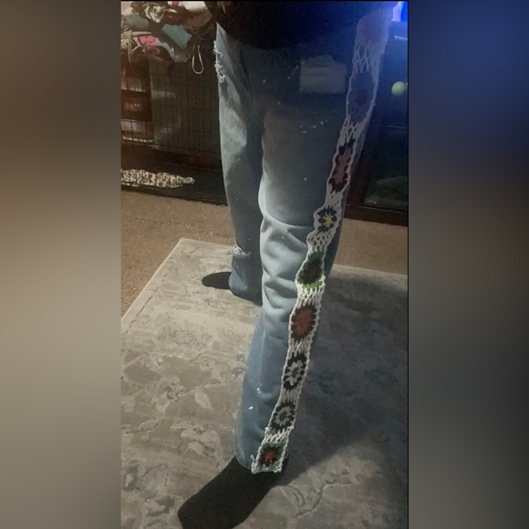 Knitted denim pants jeans - Picture 2 of 6